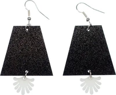 Produktbild von Acrylglas Blume Ohrringe Miniblings Hänger Ohrschmuck Blumen gelasert Glitzer