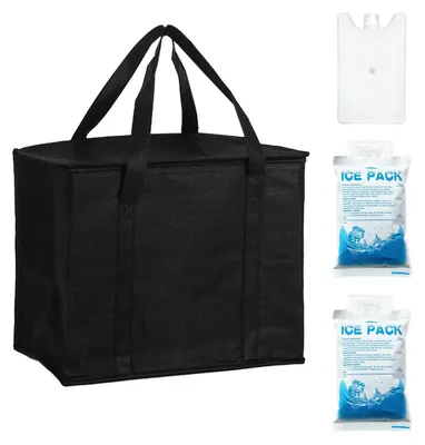 Immagine prodotto di Borsa termica da 35 litri - Pieghevole - Termoisolante - Riutilizzabile - Ideale per picnic e gite in campeggio