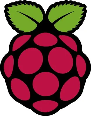 A stylized raspberry logo.