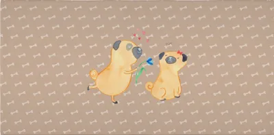Produktbild von Mr. & Mrs. Panda Handtuch Mops Verliebt - Hundeglück - Geschenk, gesichtstuch, 50x100, Knuffig, Liebe, Flauschtuch, Sprüche, Hund, kleines
