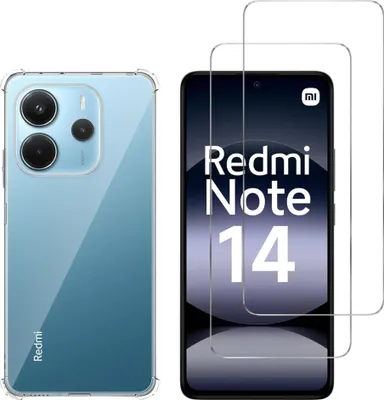 Image de Housse antichoc pour Xiaomi Redmi Note 14 4G (version européenne) et 2 films de protection d'écran en verre trempé Phonillico®