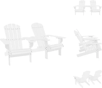 Obrázok produktu pre vidaXL Záhradné stoličky Adirondack s čajovým stolíkom z masívneho dreva jedľa biela - Záhradné stoličky