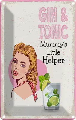 Produktbild von vianmo Blechschild 18x12 cm Gin & Tonic Mummy`s little Helper