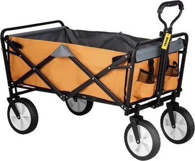 Zdjęcie produktu dla Składany wózek na zakupy, żółty, 80 kg