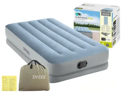 Zdjęcie produktu dla Materac dmuchany jednoosobowy 191x99x36 cm z wbudowaną pompką elektryczną USB łóżko INTEX 64157