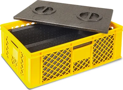 Produktbild von Stapelkorb mit EPP-Isolierbox, LxBxH 600 x 400 x 240 mm, gelb