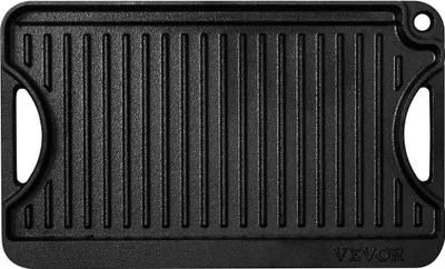 Produktbild von 14 x 8,5 Zoll Wendbare Grillplatte Vorgewürzte BBQ-Pfanne Gusseisen Schwarz