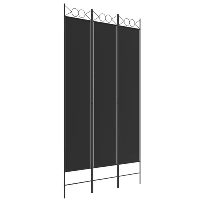 Image de vidaXL Paravent 3 pièces noir 120x220 cm Tissu