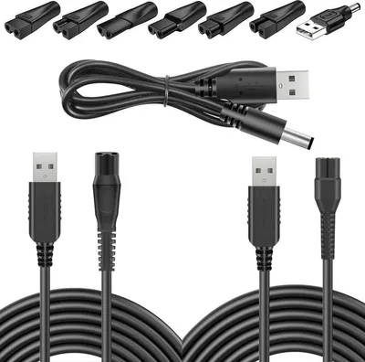 Produktbild von 7-teiliges Rasierer Ladegerät Set mit USB-Adapter & Kabel, 5V, kompatibel