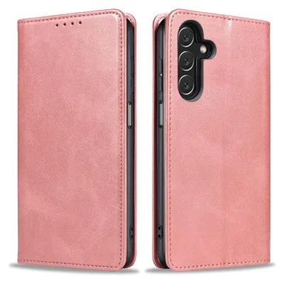 Produktbild von Handyhülle für Samsung Galaxy A15 / A15 5G Kunstleder Flip Cover Hülle Klapphülle Case Kartenfach Farbe: Rosa