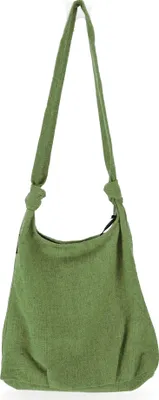 Produktbild von Boho Schultertasche, Schulterbeutel - Grün, Uni - Erwachsene, Baumwolle, 30*35*20 cm, Alternative Umhängetasche, Handtasche aus Stoff