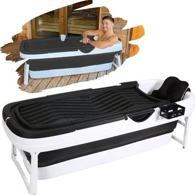 Zdjęcie produktu dla Składana wanna 158 x 62 x 52 cm, czarna, dla dorosłych