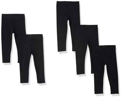 Immagine prodotto di A. Leggings per bambine, confezione da 5, colore nero, taglia 7-8 anni