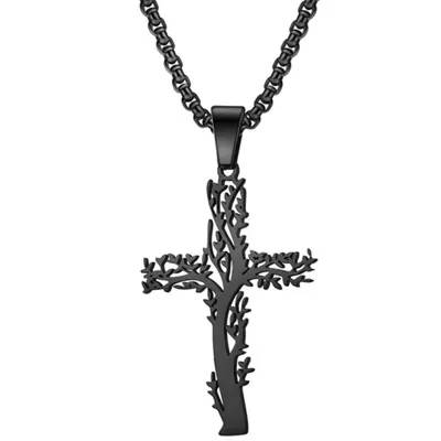 Produktbild von Halskette Tree Cross - Elegantes Uni-Accessoire KP34111