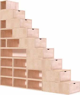 Produktbild von Treppenregal 225 cm - Naturlack