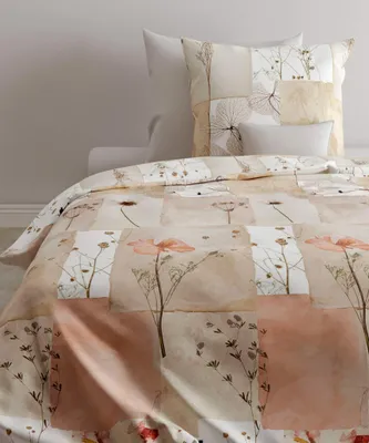 Immagine prodotto di Omgoods - Set di lenzuola con copripiumino, 100% cotone, beige, 240 x 220 cm