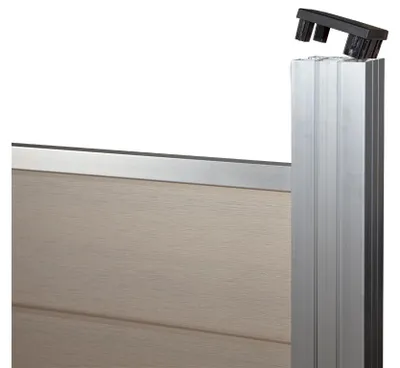 Produktbild von Belladoor WPC Pfosten Silber 180 cm, Zaunbohlenpfosten 6,8 x 6,8 cm, langlebig witterungsbeständig, pflegeleicht, UV beständig, zum Einbetonieren oder Aufschrauben