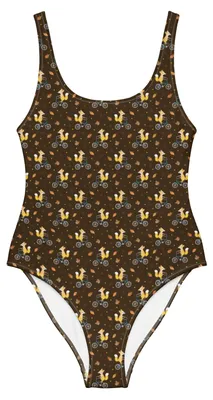 Produktbild von Mr. & Mrs. Panda Badeanzug Fuchs Fahrrad fahren Größe M - Braun - Geschenk, Mountainbiking, Radeln, Trekking, Damen-Badeanzug, Shape-Badeanzug, Swimsuit, Damen-Einteiler