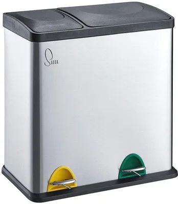 Produktbild von Famanu Abfalleimer für Mülltrennung - 35 Liter Edelstahl