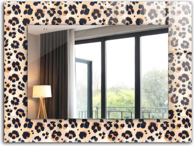Produktbild von Bedruckter Spiegel - Wandspiegel - Dekorativer - Modern - 80x60 cm - Leopardenmuster