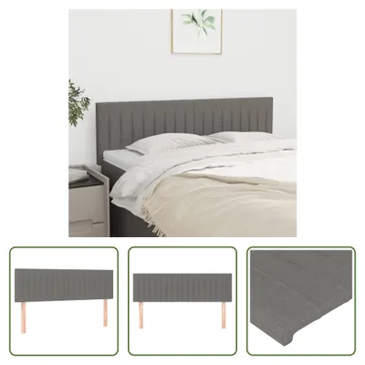 Produktbild von The Living Store Kopfteile 2 Stk. Dunkelgrau 72x5x78/88 cm Stoff