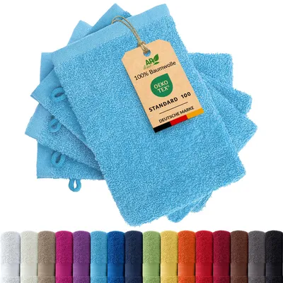 Produktbild von 4er-Set ARIZONA Handtuch-Serie von AR Line – 100% Baumwolle, 500 g/m², 4er-Set Waschhandschuhe 15x21 cm, Türkis