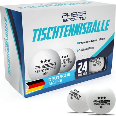 Productafbeelding van PHIBER-SPORTS 24 stuks tafeltennisballen, 3 sterren, 40+ kwaliteit