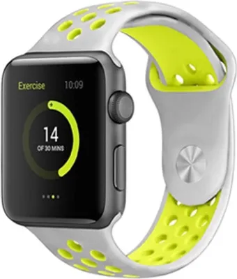 Obrázok produktu pre Swissten - Športový remienok pre Apple Watch 38-41 mm (strieborný/žltý)