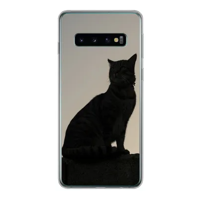 Produktbild von MuchoWow® Handyhülle Schutzhülle Hülle für Samsung Galaxy S10 Katze - Dunkelheit - Zaun Silikon Softcase Handy Hülle - Handytasche