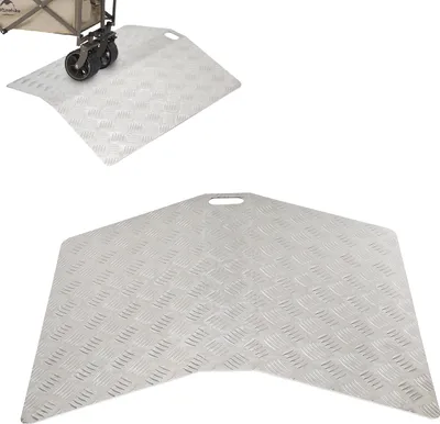 Obrázek produktu pro Dveřní prahová rampa Aopunly z hliníku o délce 100 cm, nájezdový most pro vozíčkáře Portable, nosnost rampy 270 kg s madly