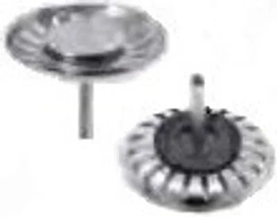 Two sink strainers on a white background.