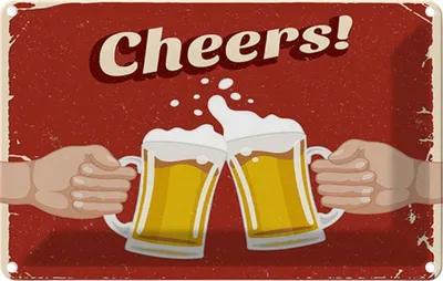 Produktbild von vianmo Blechschild 20x30 cm Beer Cheers Bier
