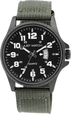 Produktbild von Herrenuhr Caius mit Nylonband, Datumsanzeige, 3 ATM mit Maskulines Design, Datumsanzeige, arabische Zahlen, Zifferblatt Zuverlässiges Quarzuhrwerk