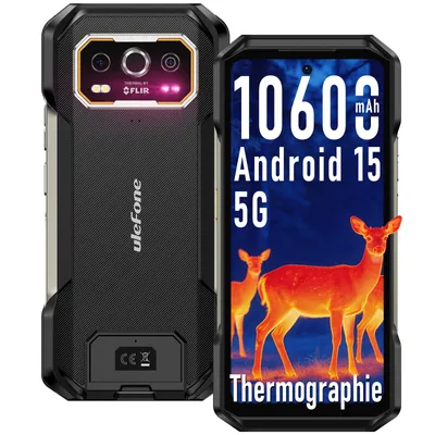 Image de Ulefone Armor 27T Pro Téléphone Portable Incassable 5G avec thermographie 24Go+256Go 10600mAh Android 15 Caméra 64MP+50MP, 6,78" FHD+ Smartphone