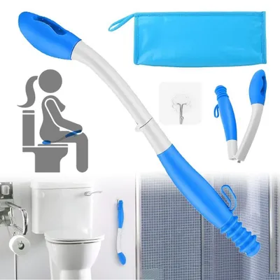 Produktbild von Langstielige Selbst-Wischhilfe - Komfortabler Toilettenpapier-Assistent für Senioren & Personen mit eingeschränkter Mobilität (Blau)