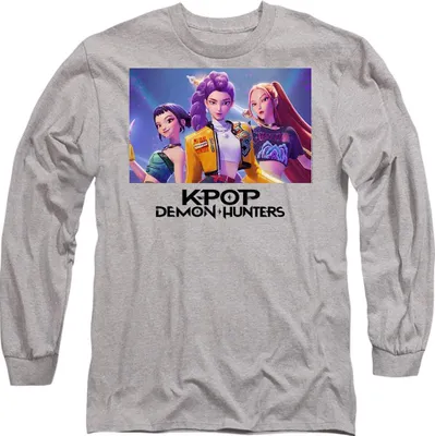Produktbild von K-Pop Demon Hunters - "Heroic Huntrix" T-Shirt für Herren/Damen Uni Langärmlig TV20259 (XL) (Grau meliert)