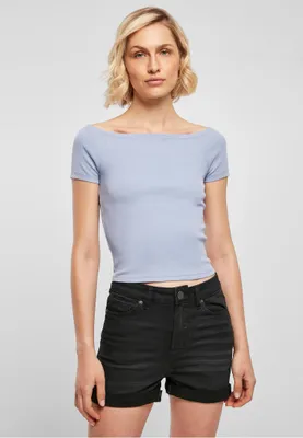 Produktbild von TB1500 - Ladies Off Shoulder Rib Tee violablue XL