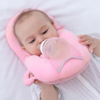 Produktbild von Neugeborene Fütterungskissen Baumwolle atmungsaktive multifunktionale verstellbare Babyflaschenhalter für Kleinkinder rosa