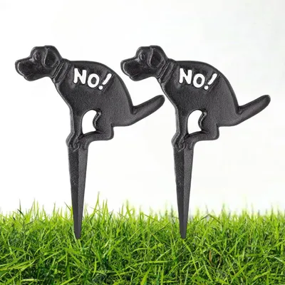 Kein Hundekot-Schild, 2er-Pack, Gusseisen, Vintage, Schwarz