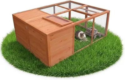 Imagen del producto de Silecomplaza: Jaula para conejos tipo "Hasenstall", plegable, con recinto exterior, de 160x119x60 cm