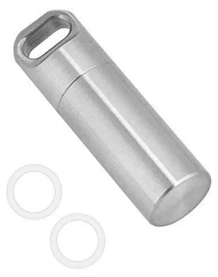 Produktbild von Pillendose Schlüsselanhänger Edelstahl Wasserdicht Klein für Outdoor Camping Klettern