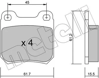Produktbild von METELLI Bremsbeläge Satz Hinten Bremsklötze für OPEL VECTRA B (36) 22-0275-0