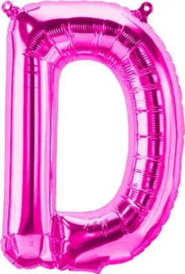 Zdjęcie produktu dla Balon foliowy litera D, różowy, ok. 40 cm, do napełniania powietrzem