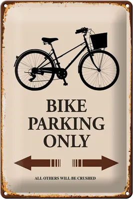 Produktbild von Blechschild Spruch 20x30cm Bike parking only Fahrrad parken