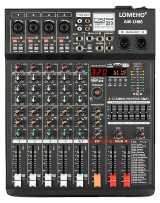 Productafbeelding van Audio-mixer, 6 kanalen, Bluetooth-connectiviteit, EU-stekker