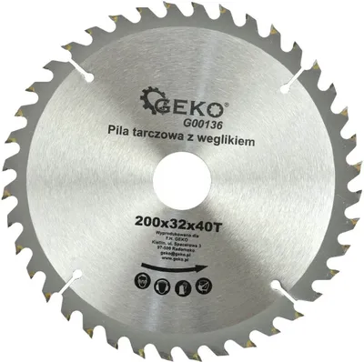 Image de Geko G00136 Tct - Lame de scie circulaire pour bois (200 x 32 x 40 T, 12 pces)