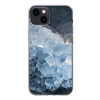 Produktbild von MuchoWow® Handyhülle Schutzhülle Hülle für iPhone 13 Naturstein - Kristall - Blau Silikon Softcase Handy Hülle - Karteninhaber