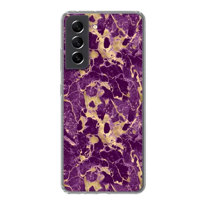 Produktbild von MuchoWow® Handyhülle Schutzhülle Hülle für Samsung Galaxy S21 FE Gold - Luxus - Marmor - Muster Silikon Softcase Handy Hülle - Mobiltelefonhülle