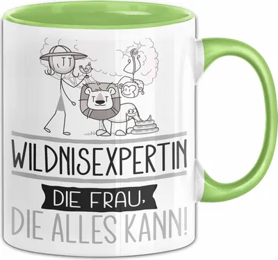 Produktbild von Wildnisexpertin Geschenk Tasse Becher Die Frau Die Allen Kann Geschenkidee für eine Wildnisexpertin Lustig (Grün)