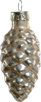 Produktbild von TrendLine Weihnachtskugeln Glas-Tannenzapfen 6 cm champagner 12 Stück